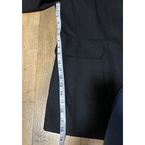 Akris Punto Black Wool Stretch Coat Size 10 Swiss Made Structured Shoulders - Picture 14 of 16